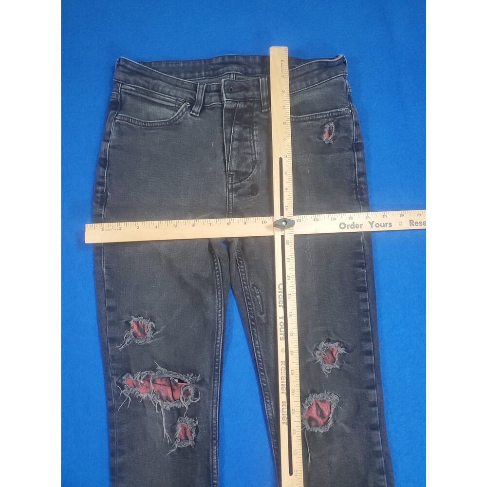 Ksubi Black Denim Skinny Jeans Womens Size 30 Destroyed Ripped Punk StreetweaR - Picture 13 of 16